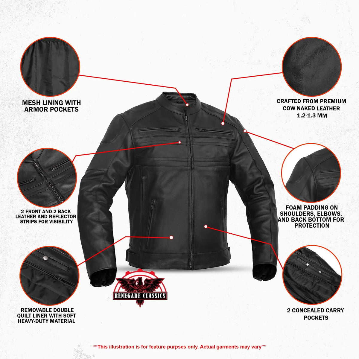 Tarmac™ Men's Leather Motorcycle Jacket