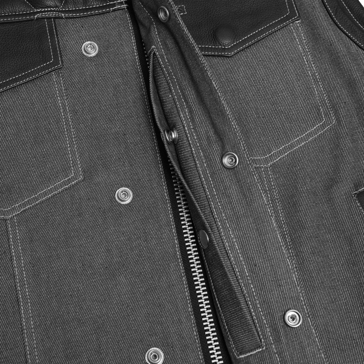 HiveOps Mens Denim Motorcycle Vest