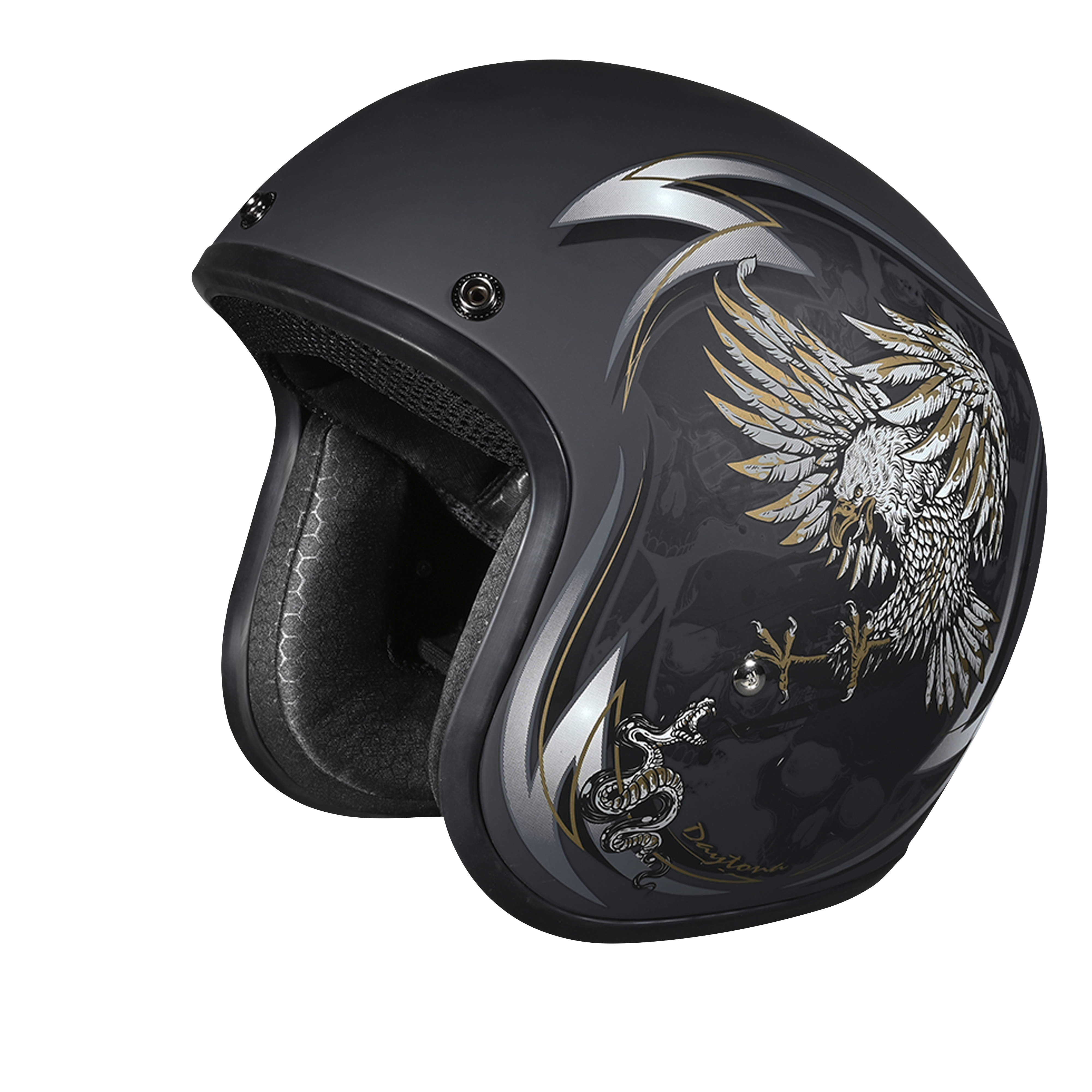 DOT Approved Daytona Cruiser Open Face Motorcycle Helmet - Men, Women & Youth - With Visor & Graphics - W/ Wild Soul