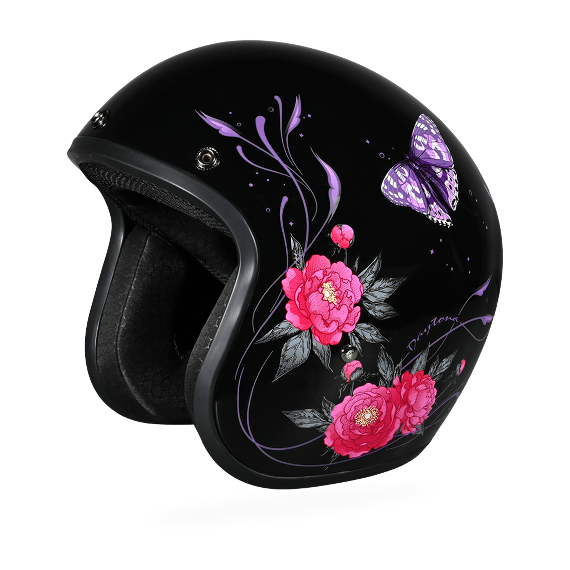 DOT Approved Daytona Cruiser Open Face Motorcycle Helmet - Men, Women & Youth - With Visor & Graphics
