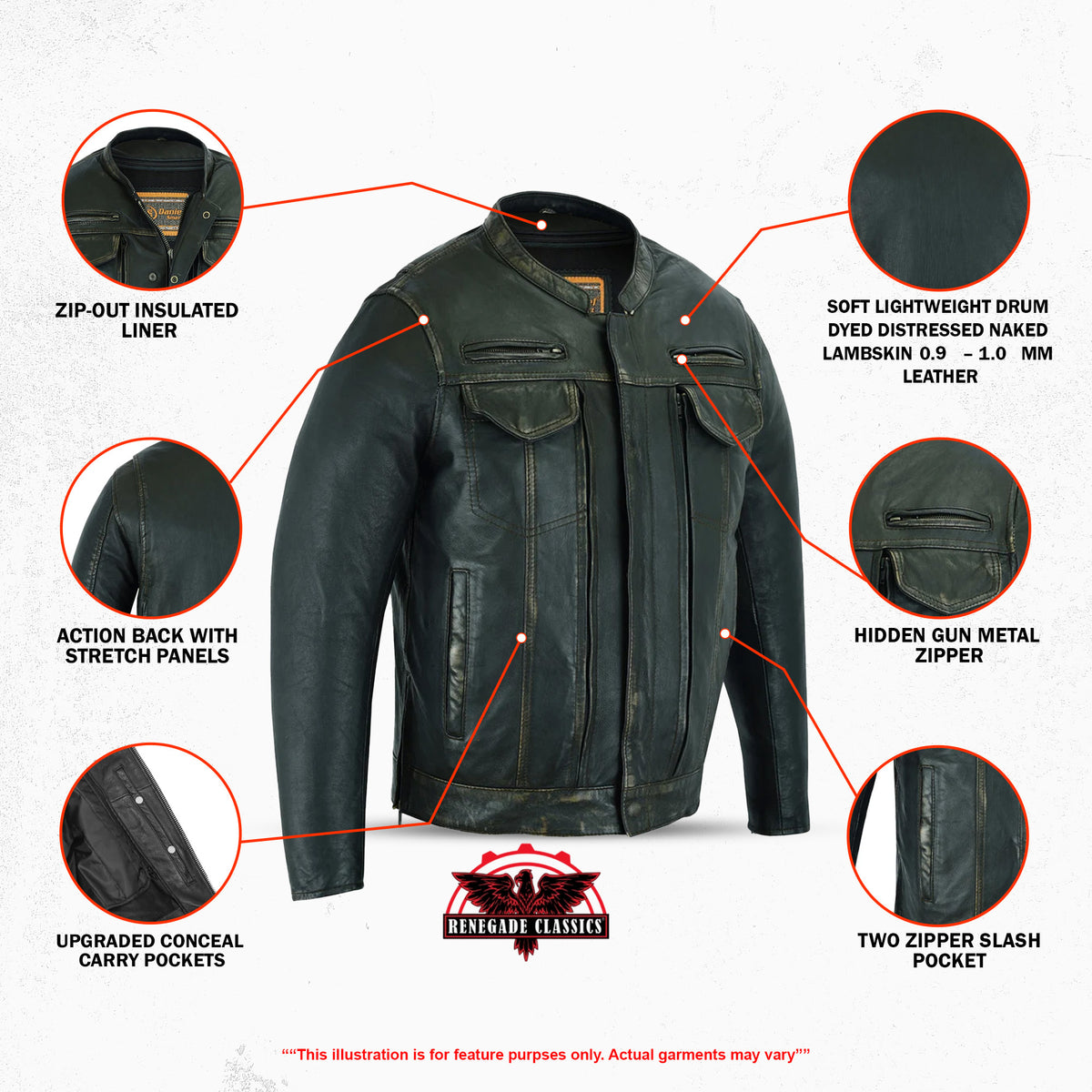 Ladero™ Men's Leather Motorcycle Jacket