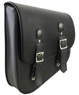 Left Side Synthetic Leather Swing Arm Bag W/ Buffalo Snaps