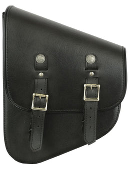 Left Side Synthetic Leather Swing Arm Bag W/ Buffalo Snaps