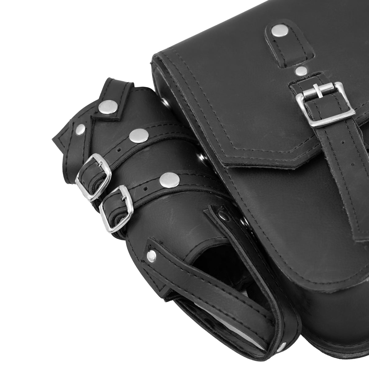 Left Side Synthetic Leather Swing Arm Bag w/Bottle Holder