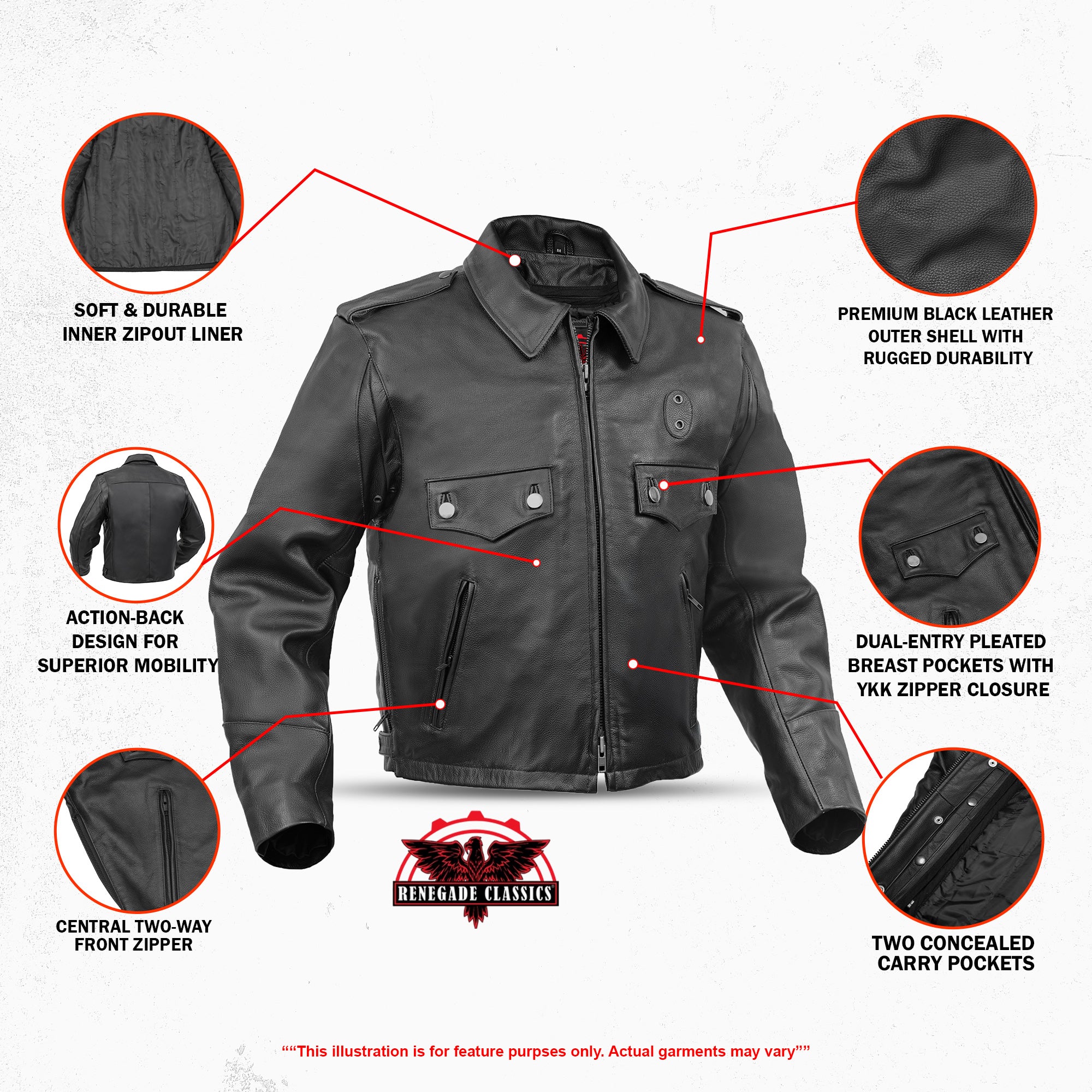 Black Raider™ Men’s Leather Motorcycle Jacket