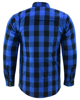 Lumberjack Men's Armored Motorcycle Flannel Shirt - Blue