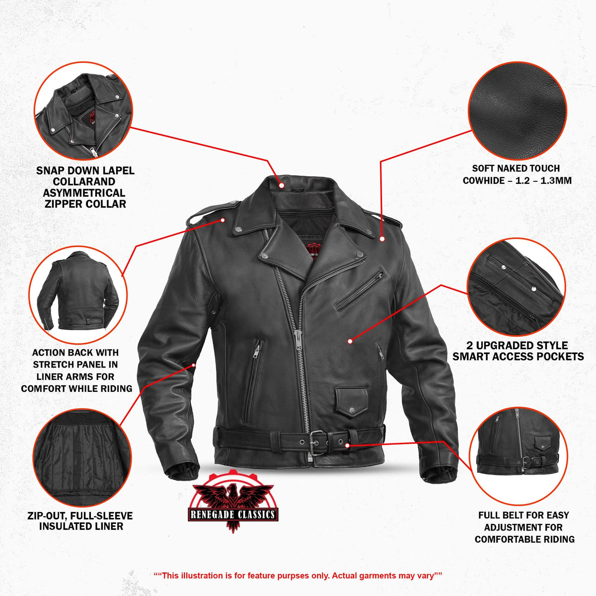 Marshal Men’s Leather Motorcycle Jacket