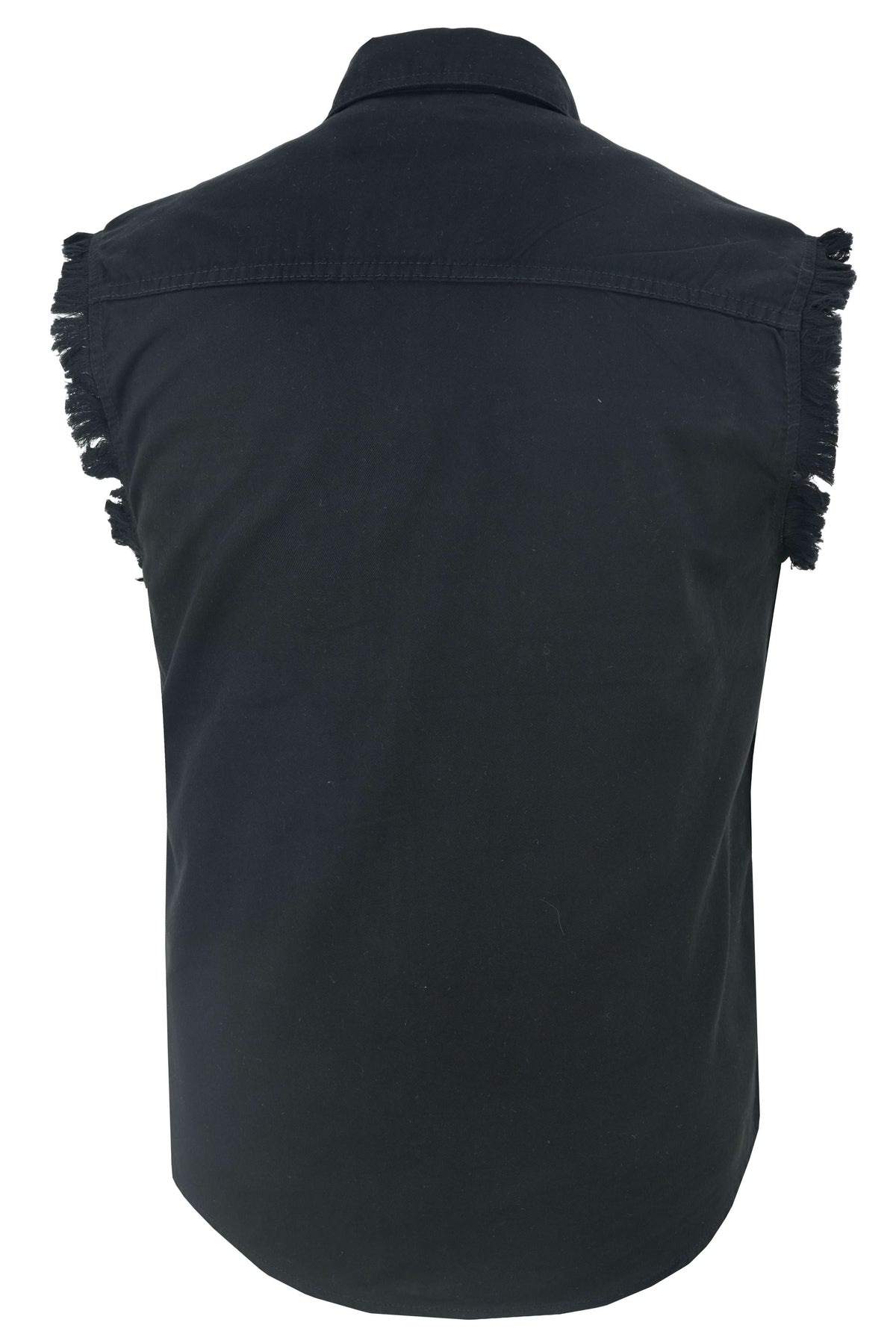 Men's Black Lightweight Sleeveless Mens Denim Shirt