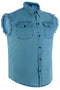 Men's Blue Lightweight Sleeveless Mens Denim Shirt