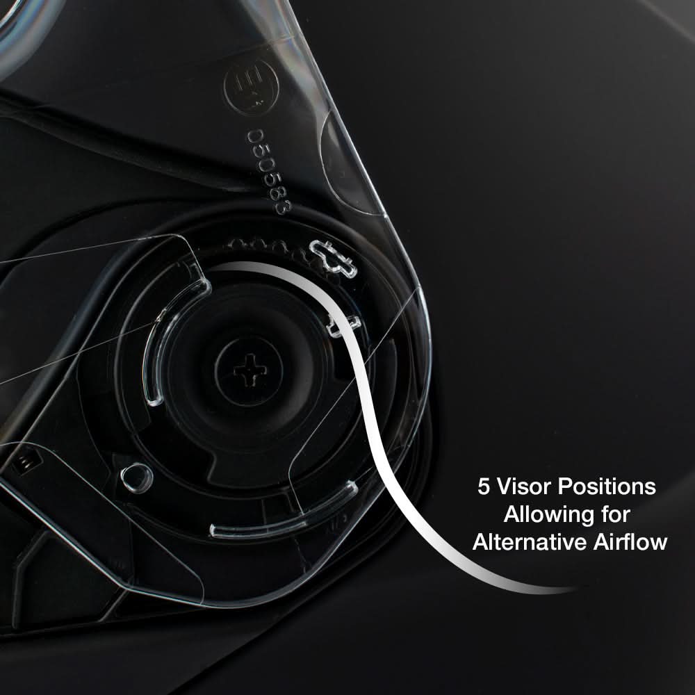 Daytona Glide Modular Motorcycle Helmet - DOT Approved, Bluetooth Ready, Dual Visor, Men/Women/Youth - Hi-Gloss Black