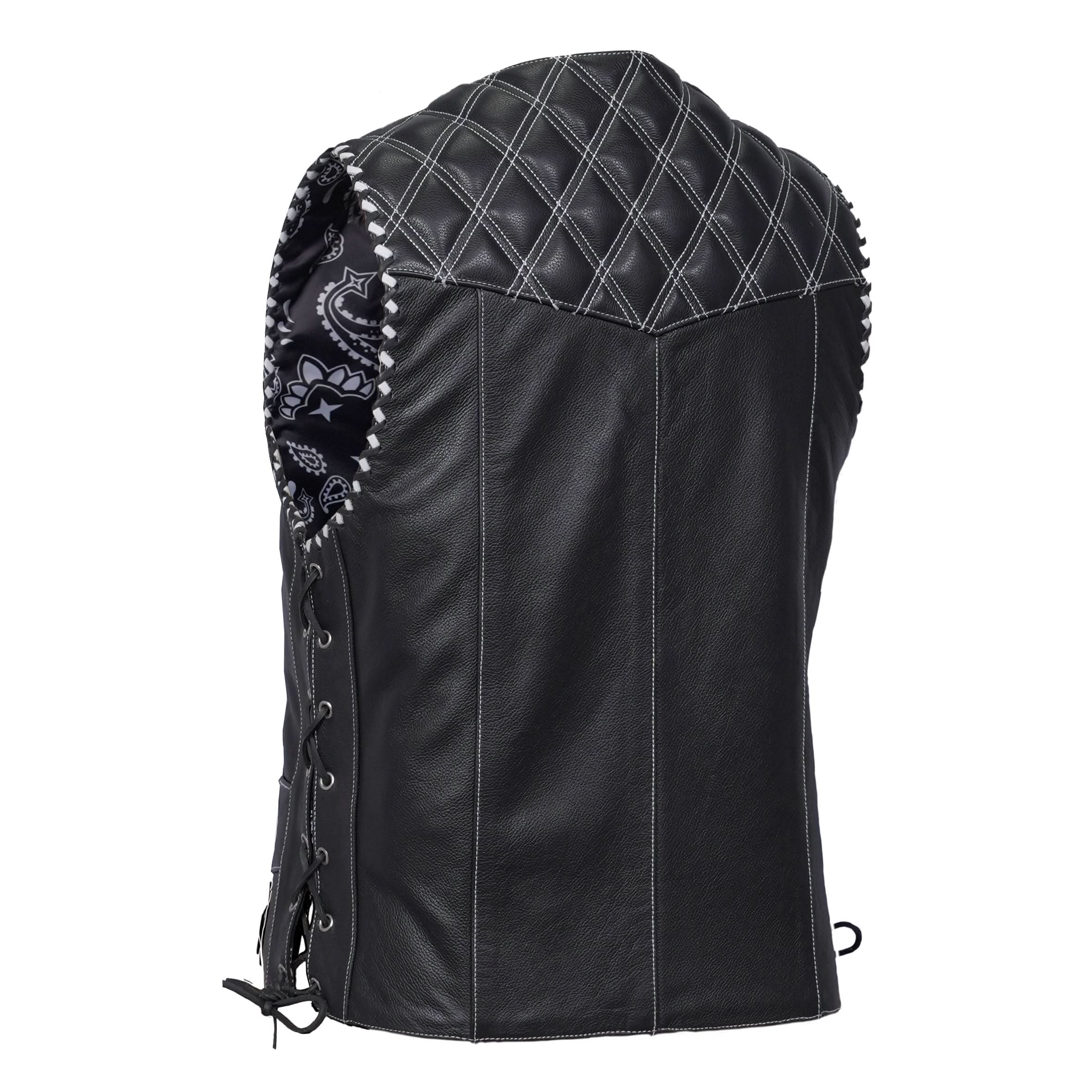 Velrik Mens Leather Motorcycle Vest