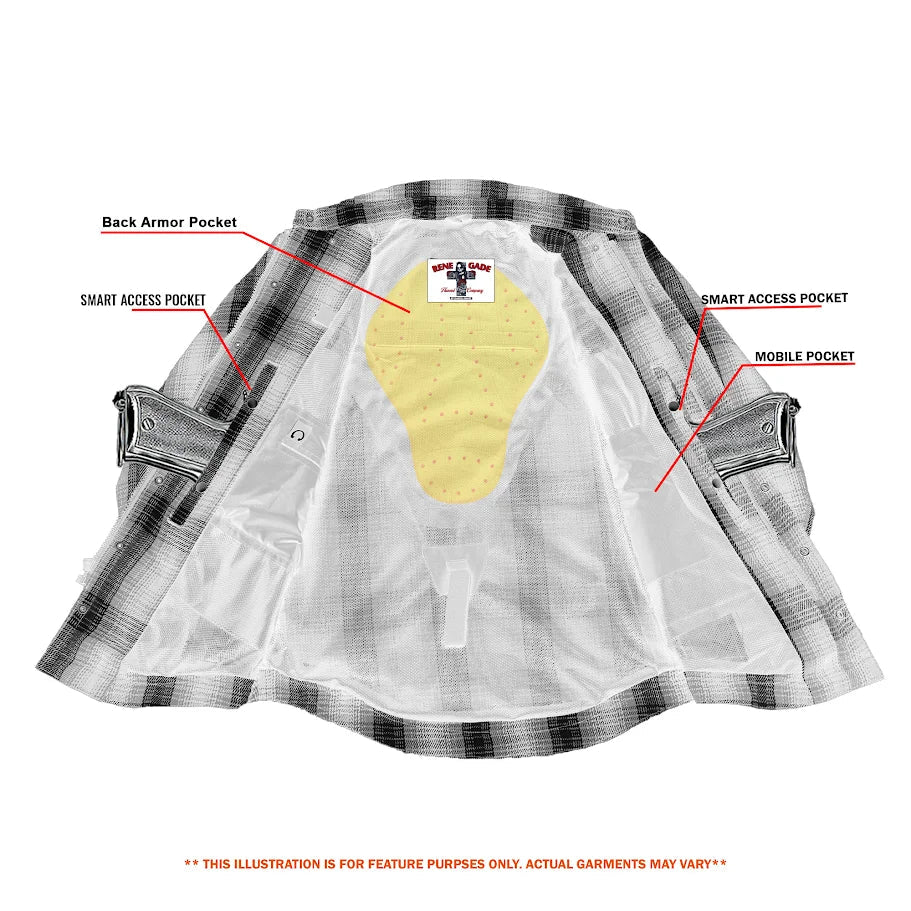 MileArmor - Men's Armored Motorcycle Flannel Shirt
