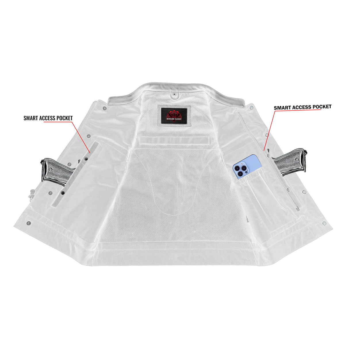 Gravel Ghost Lowcut Mens Leather Motorcycle Vest