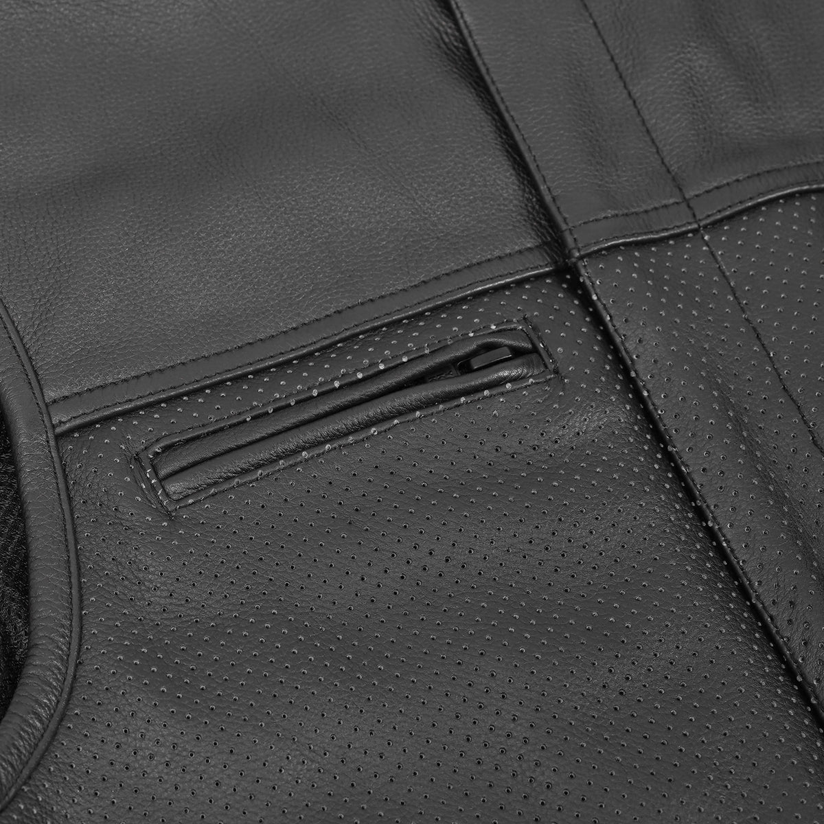 Gravel Ghost Lowcut Mens Leather Motorcycle Vest