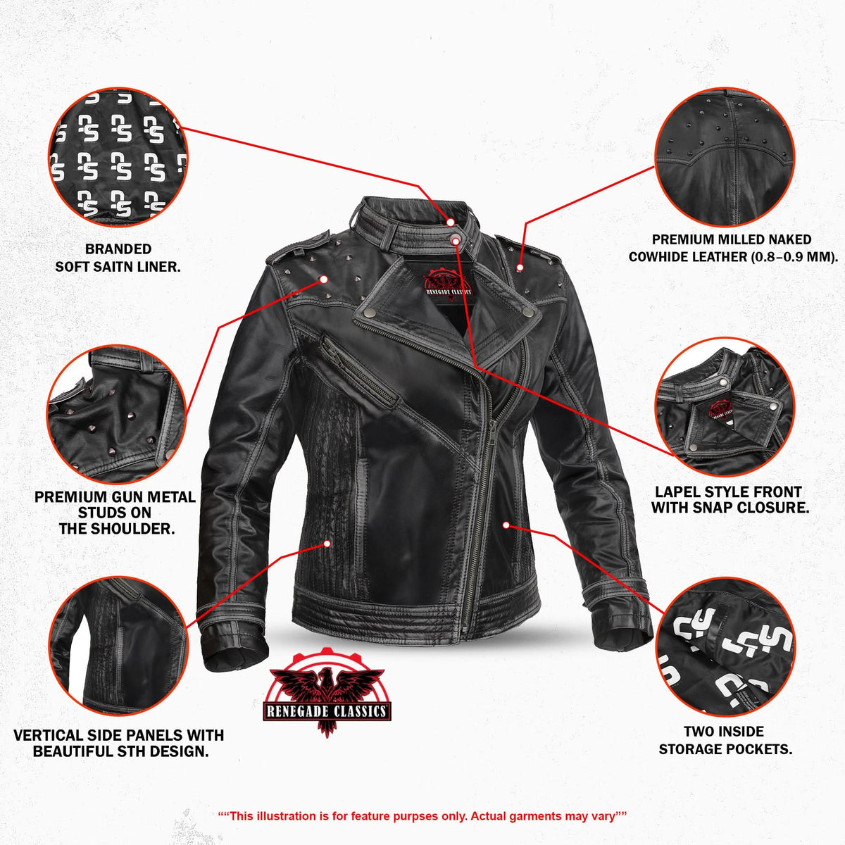 Mistress Women’s Leather Motorcycle Jacket