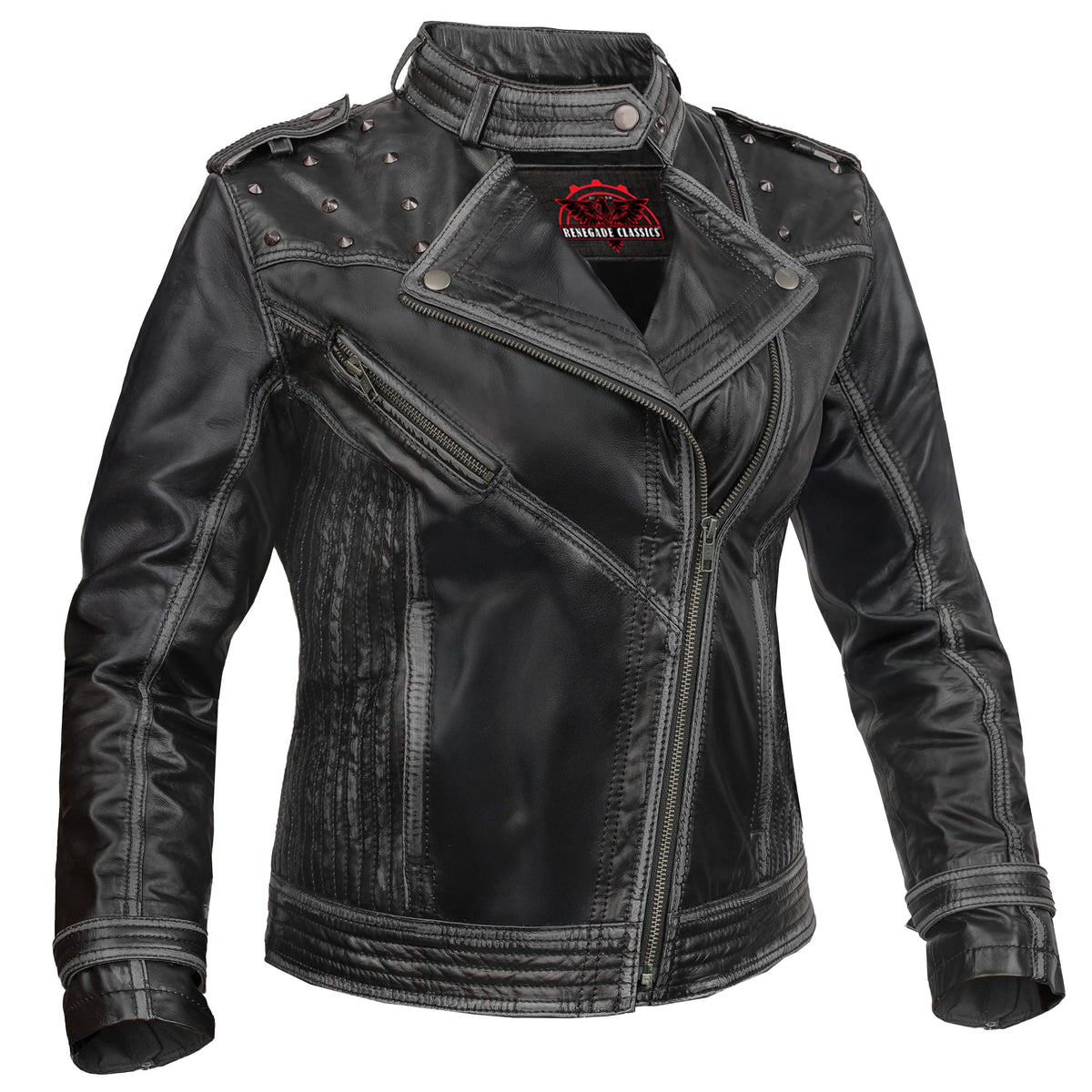 Mistress Women’s Leather Motorcycle Jacket