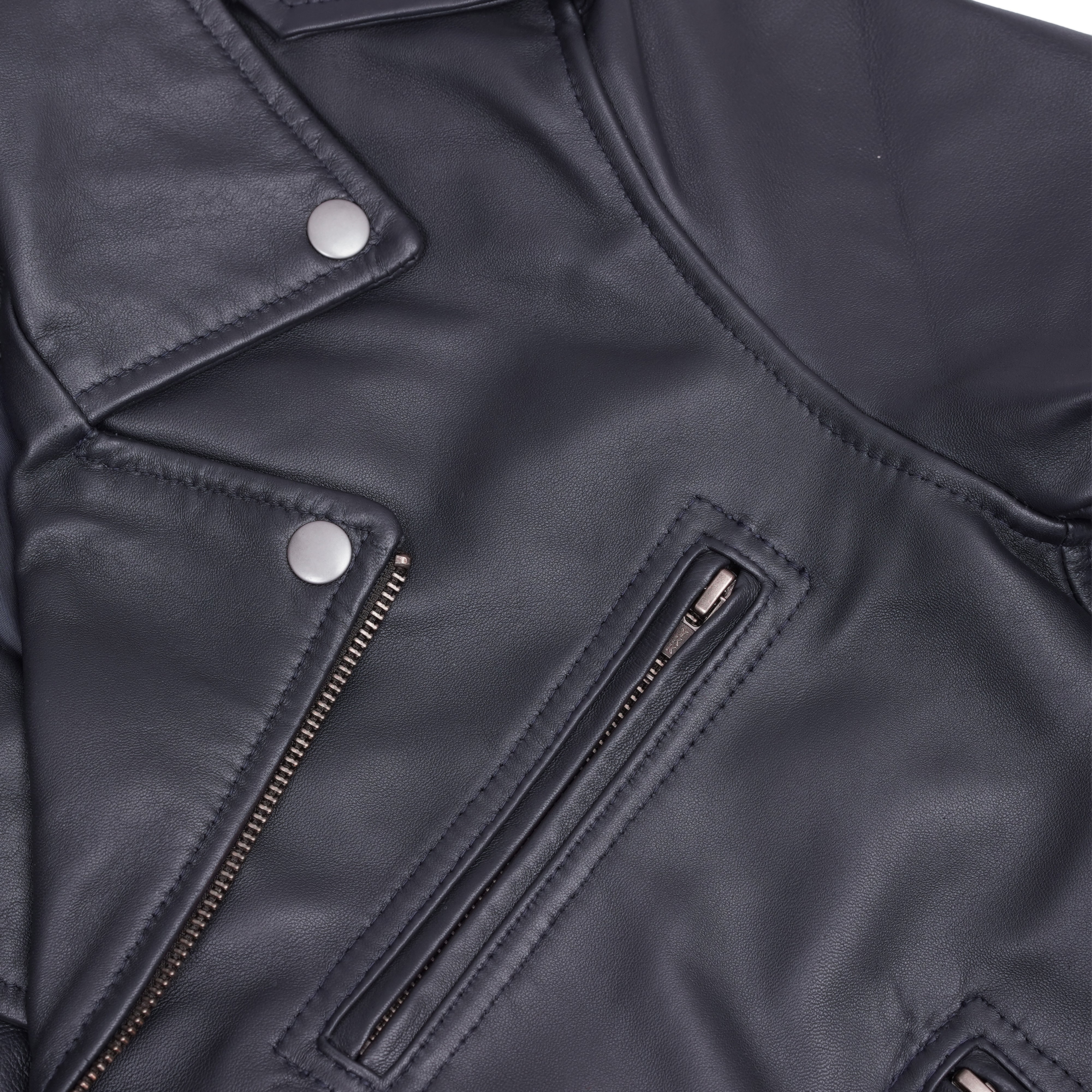 Moonlight™ Women's Navy Blue Fashion Leather Jacket
