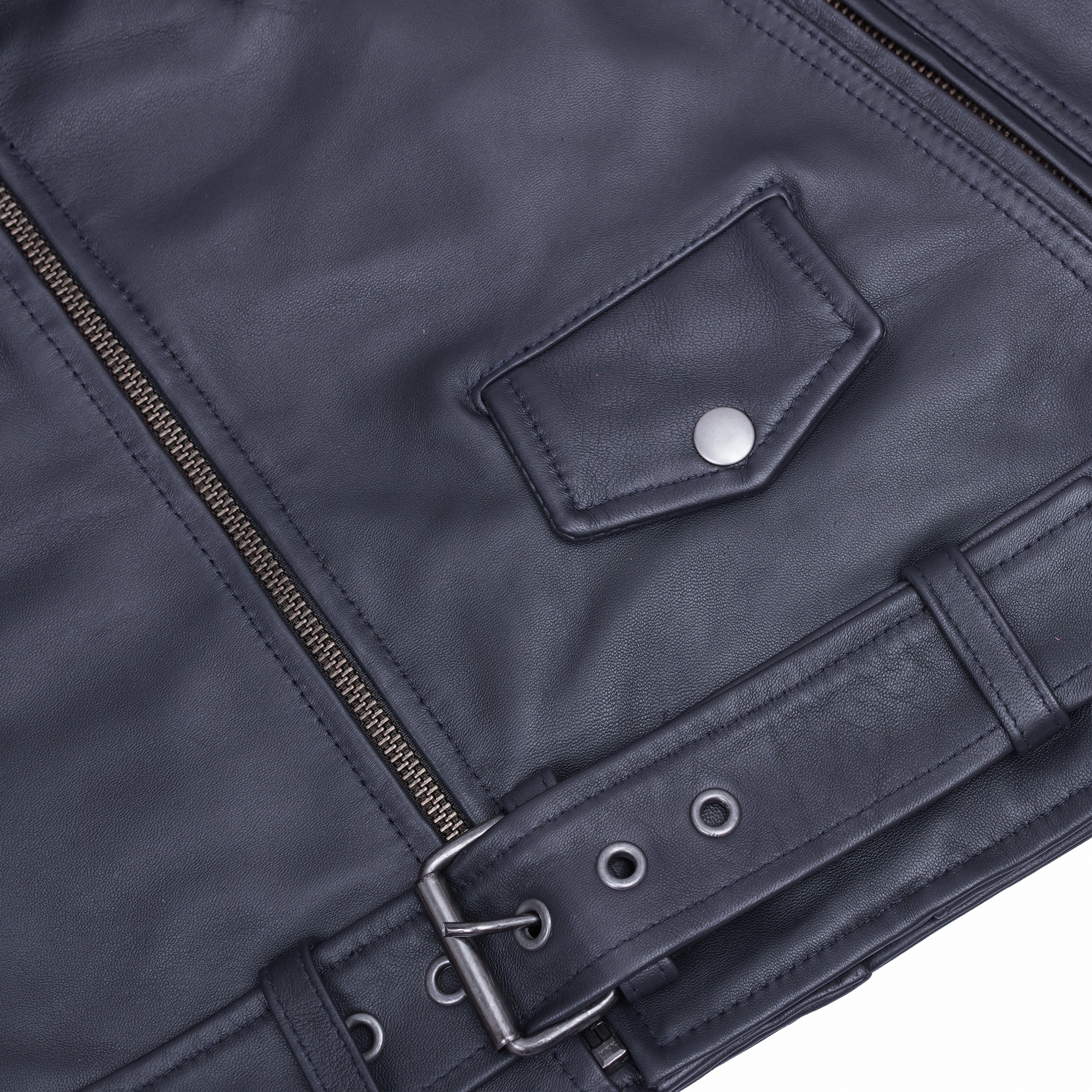 Moonlight™ Women's Navy Blue Fashion Leather Jacket