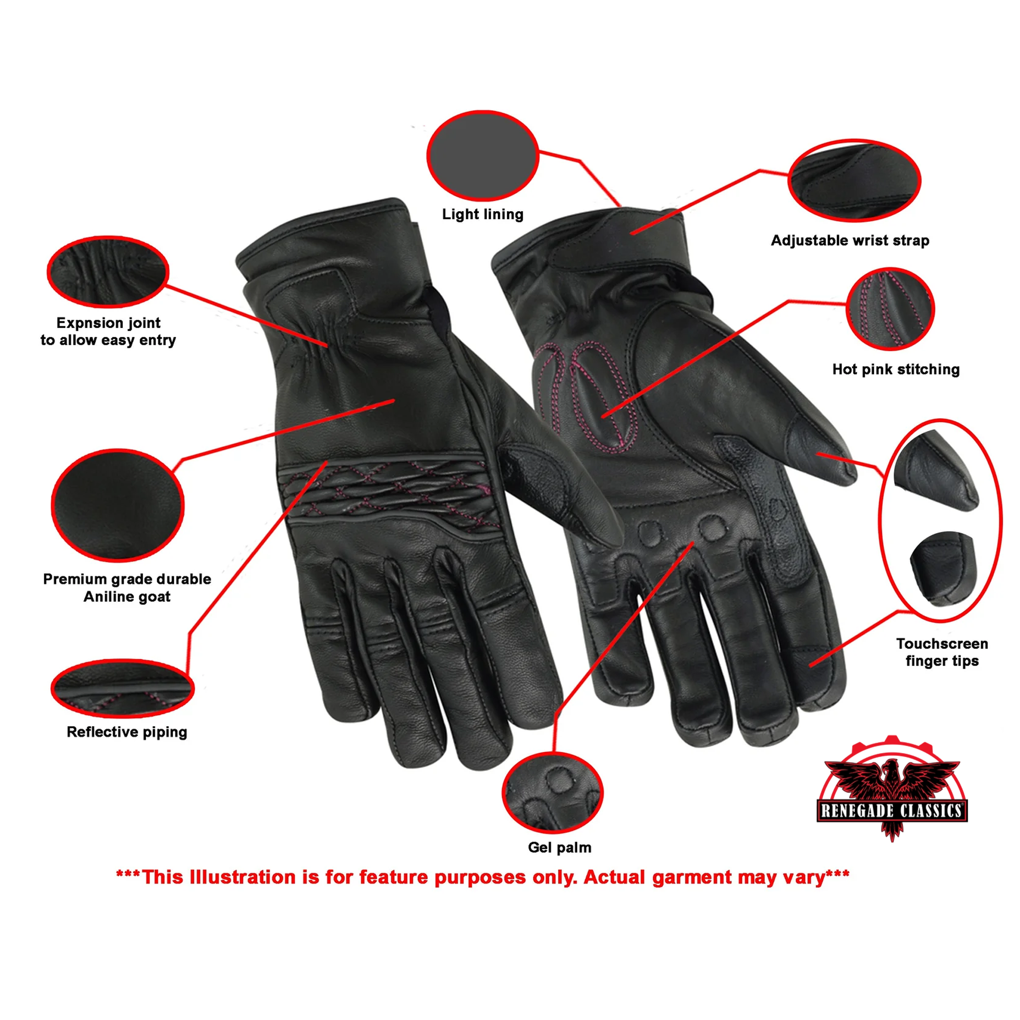 MotoFemme™ Womens Leather Gloves