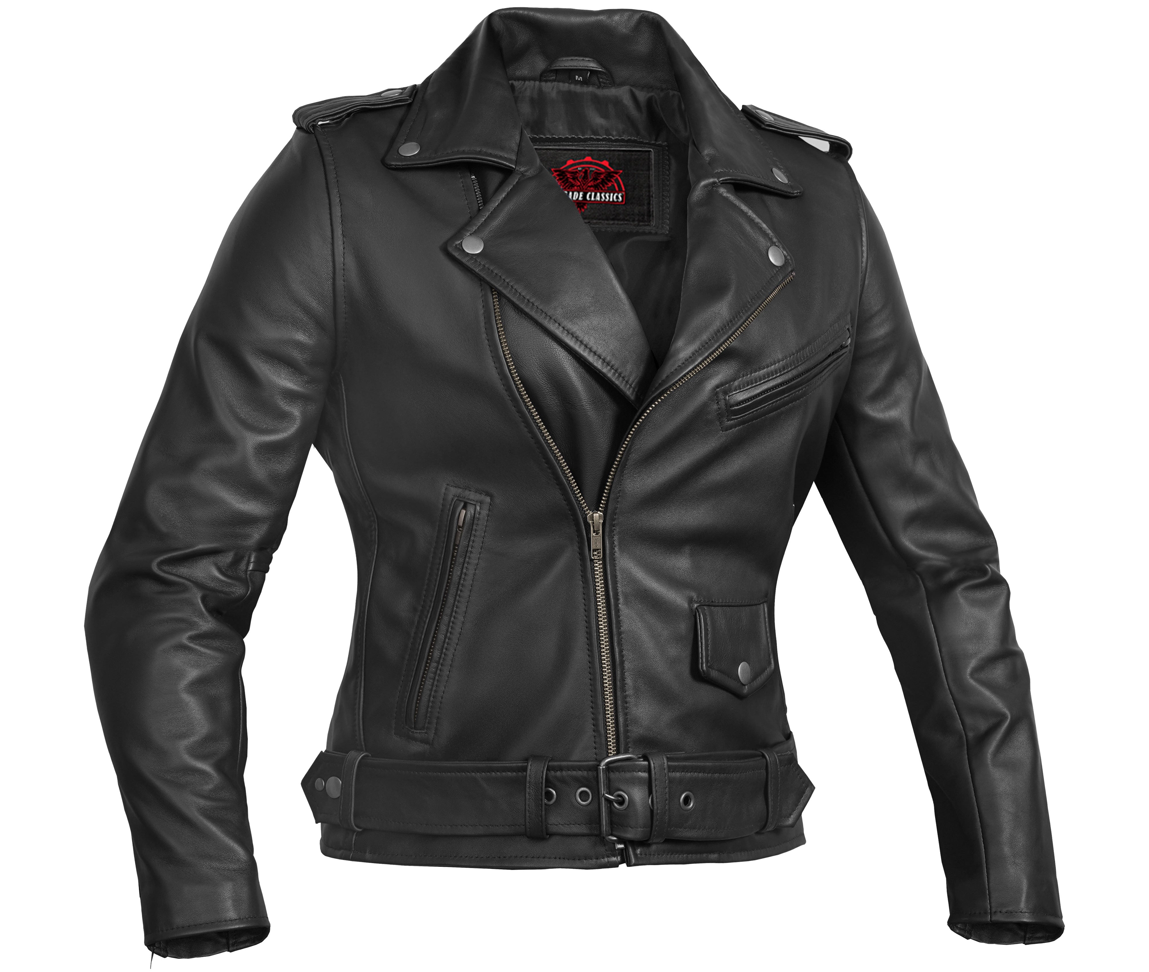 Night Shine™ Women's Black Fashion Leather Jacket