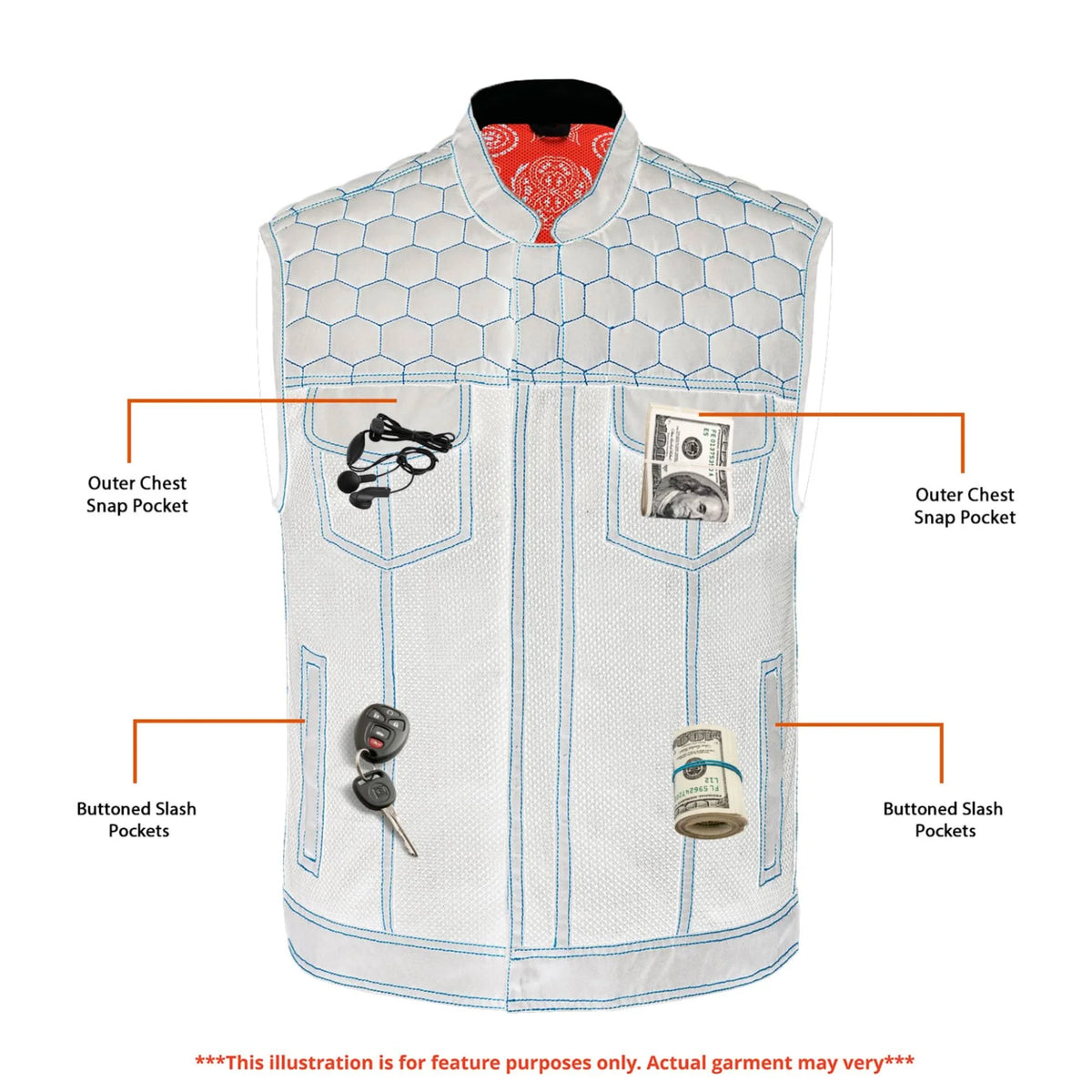Night Tiger™ Mens Mesh Motorcycle Vest