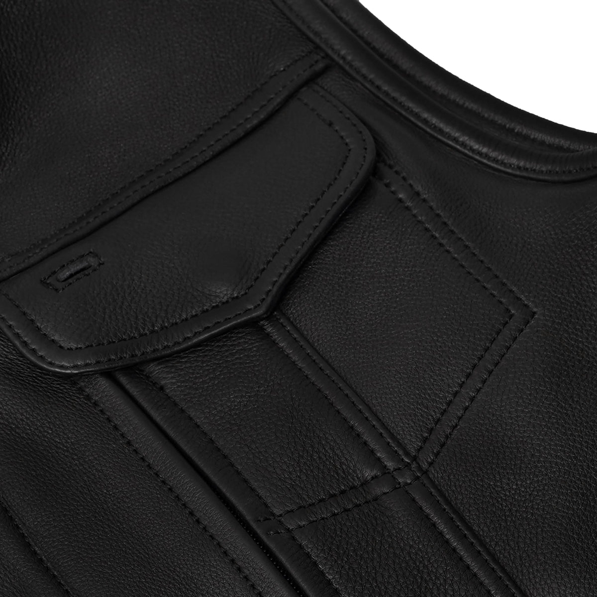 NightSentinel Mens Leather Motorcycle Vest