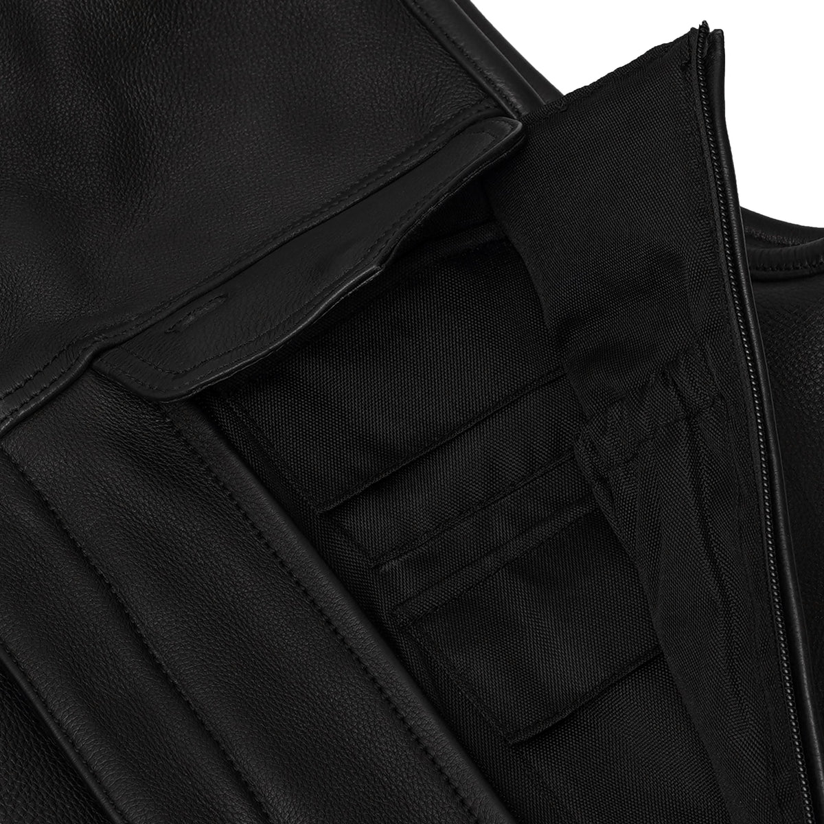 NightSentinel Mens Leather Motorcycle Vest