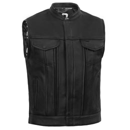 NightSentinel Mens Leather Motorcycle Vest
