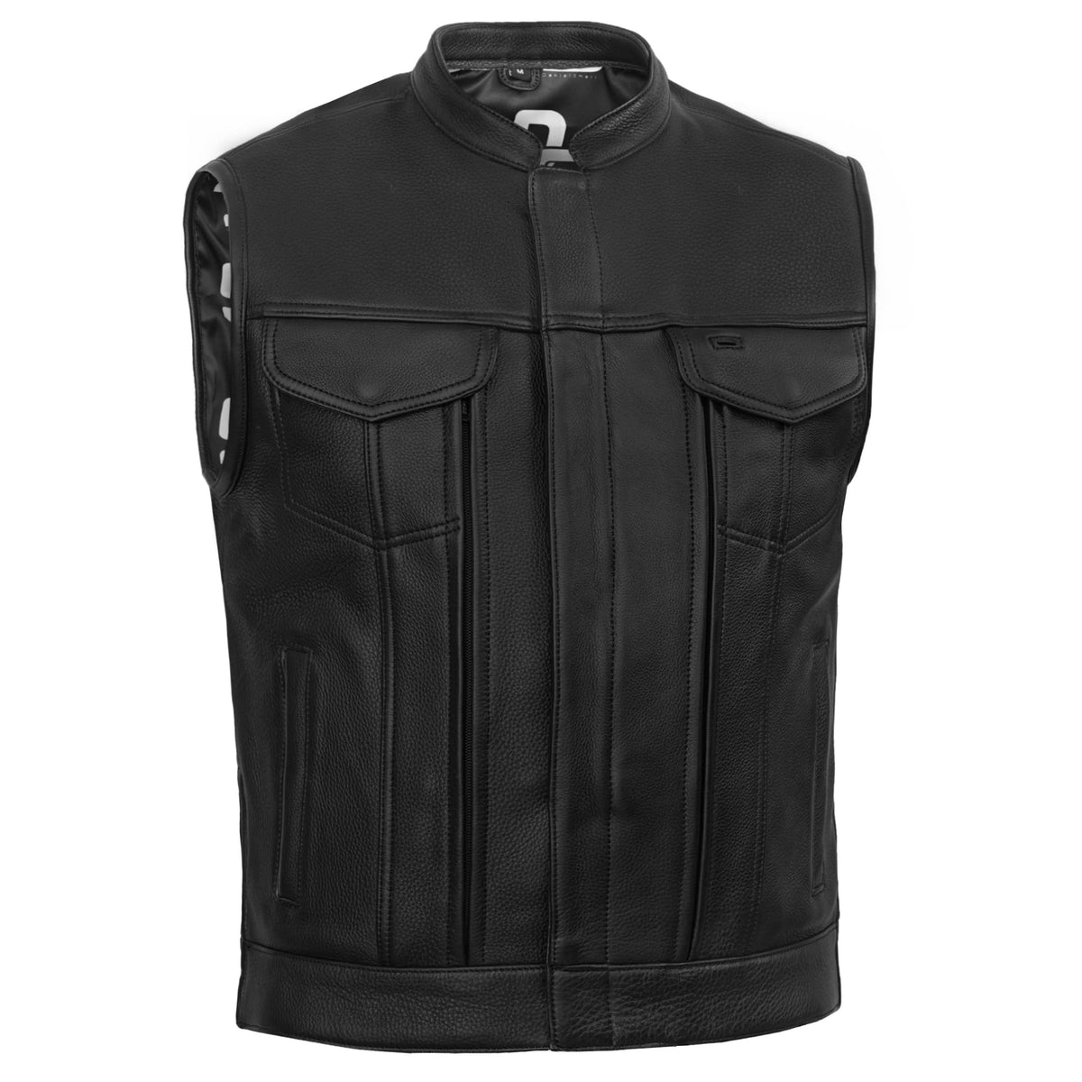 NightSentinel Mens Leather Motorcycle Vest