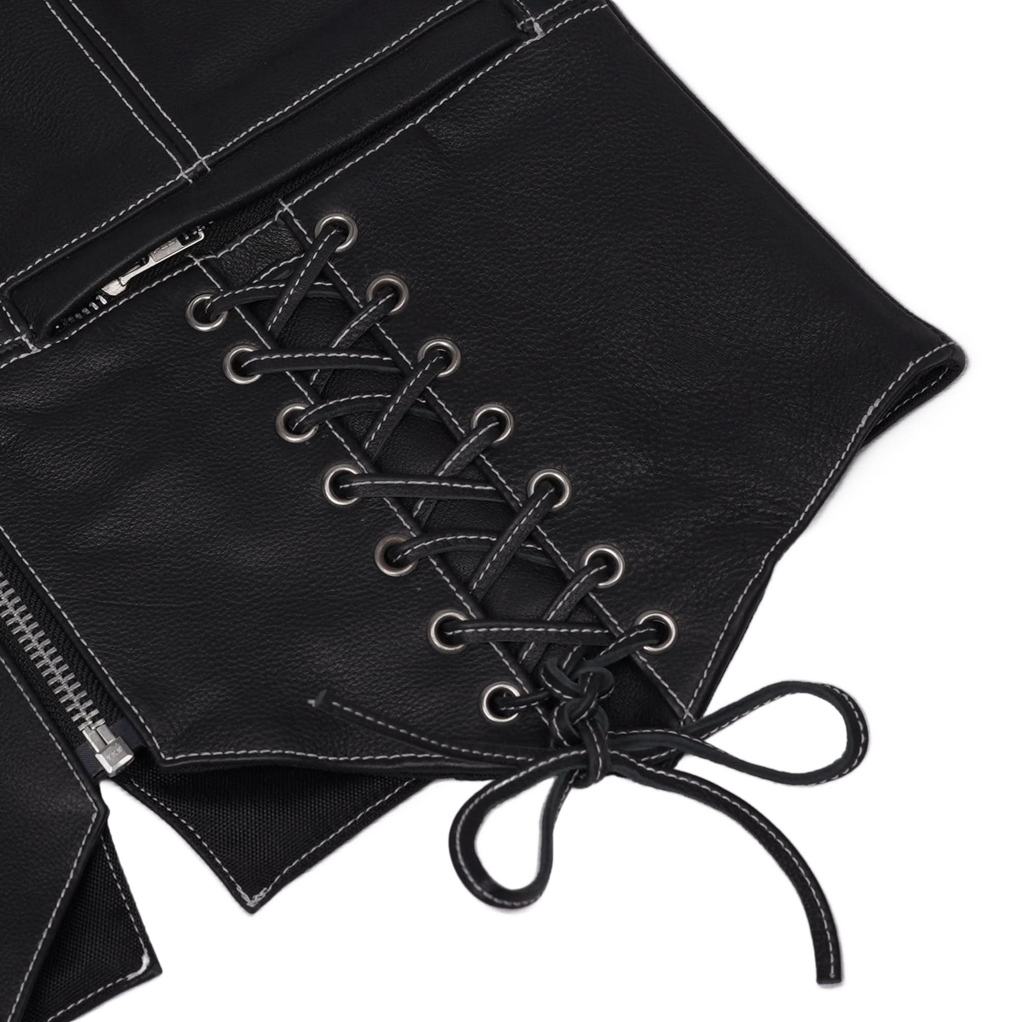 Rhinestone Womens Leather Motorcycle Vest
