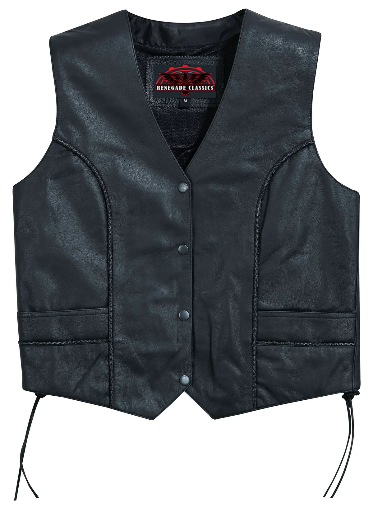 Ovanna™ Womens Leather Motorcycle Vest