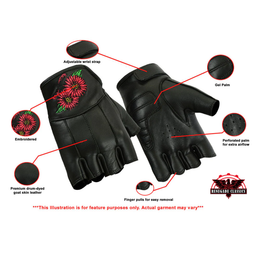 Palmic™ womens leather fingerless gloves