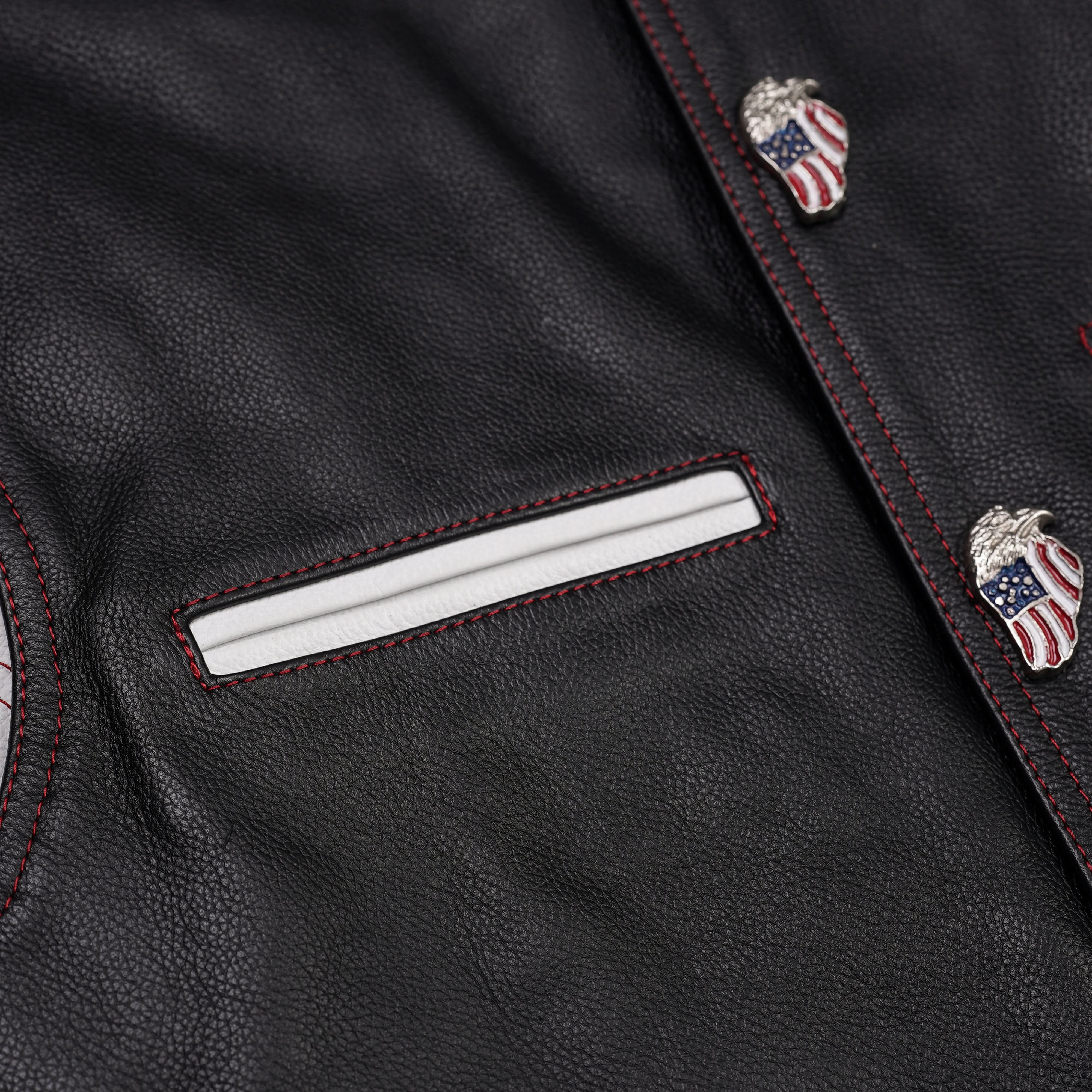 Star-Dusted Mens Leather Motorcycle Vest