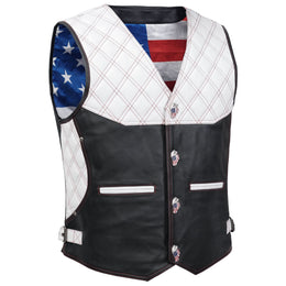 Star-Dusted Mens Leather Motorcycle Vest