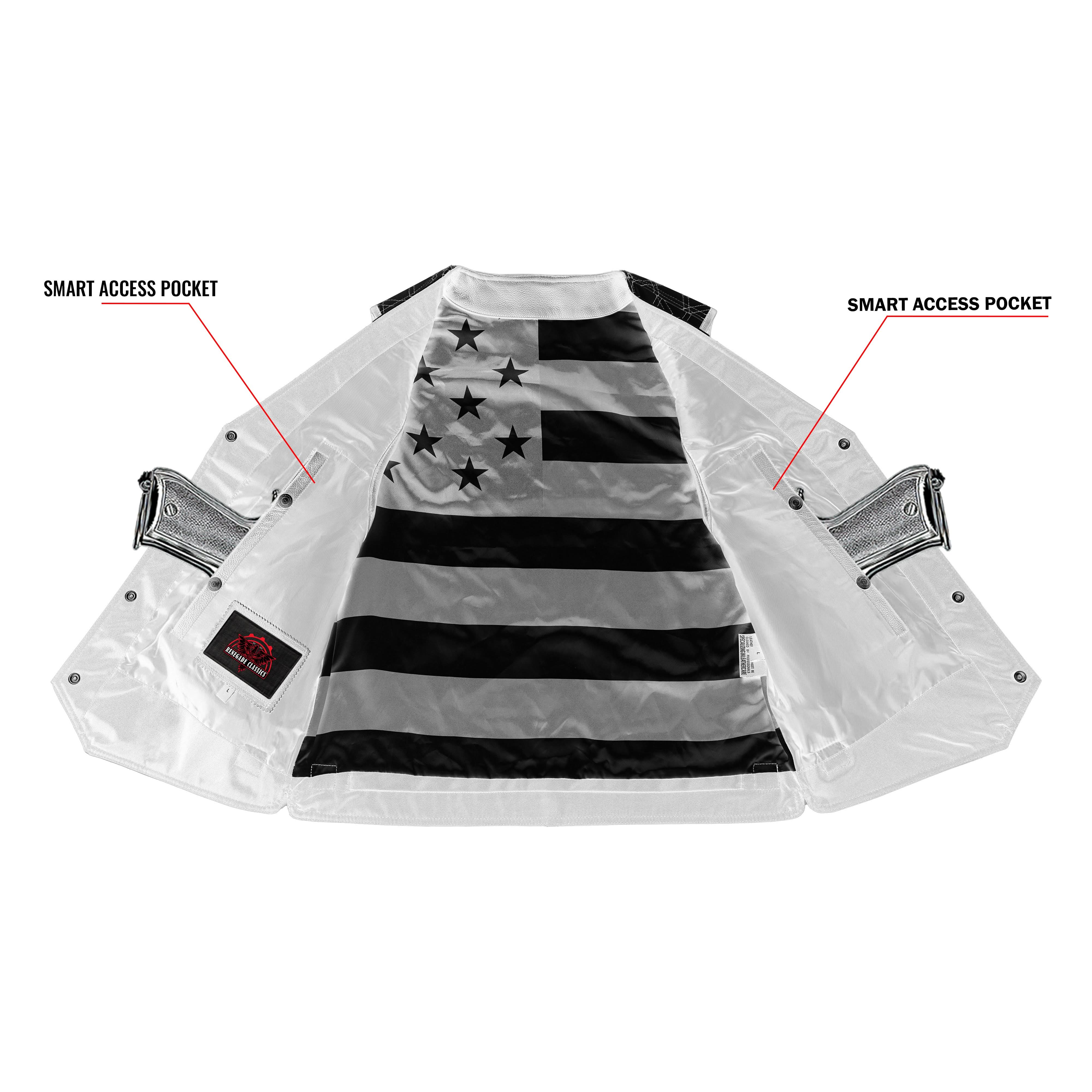 Star-Dusted Mens Leather Motorcycle Vest
