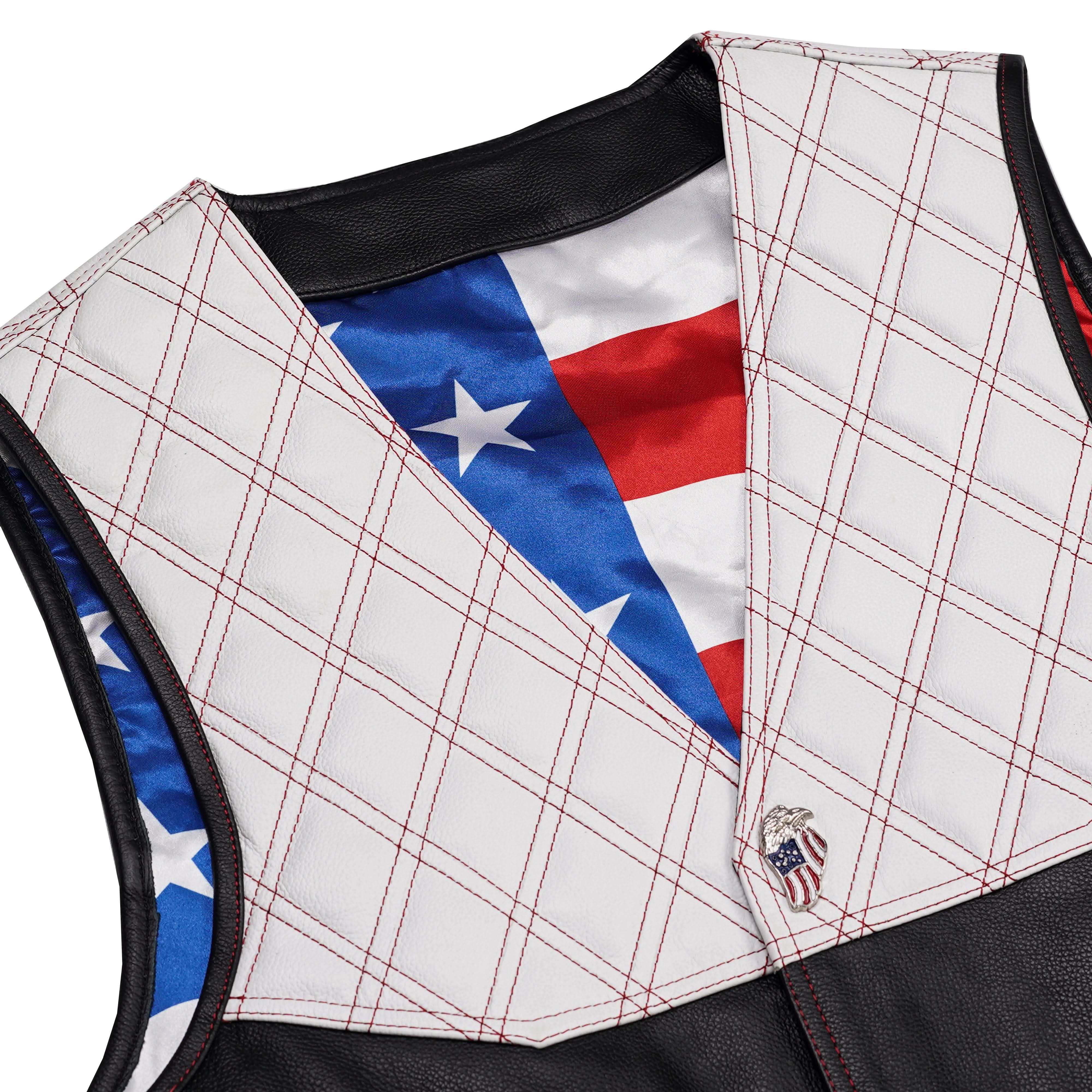 Star-Dusted Mens Leather Motorcycle Vest