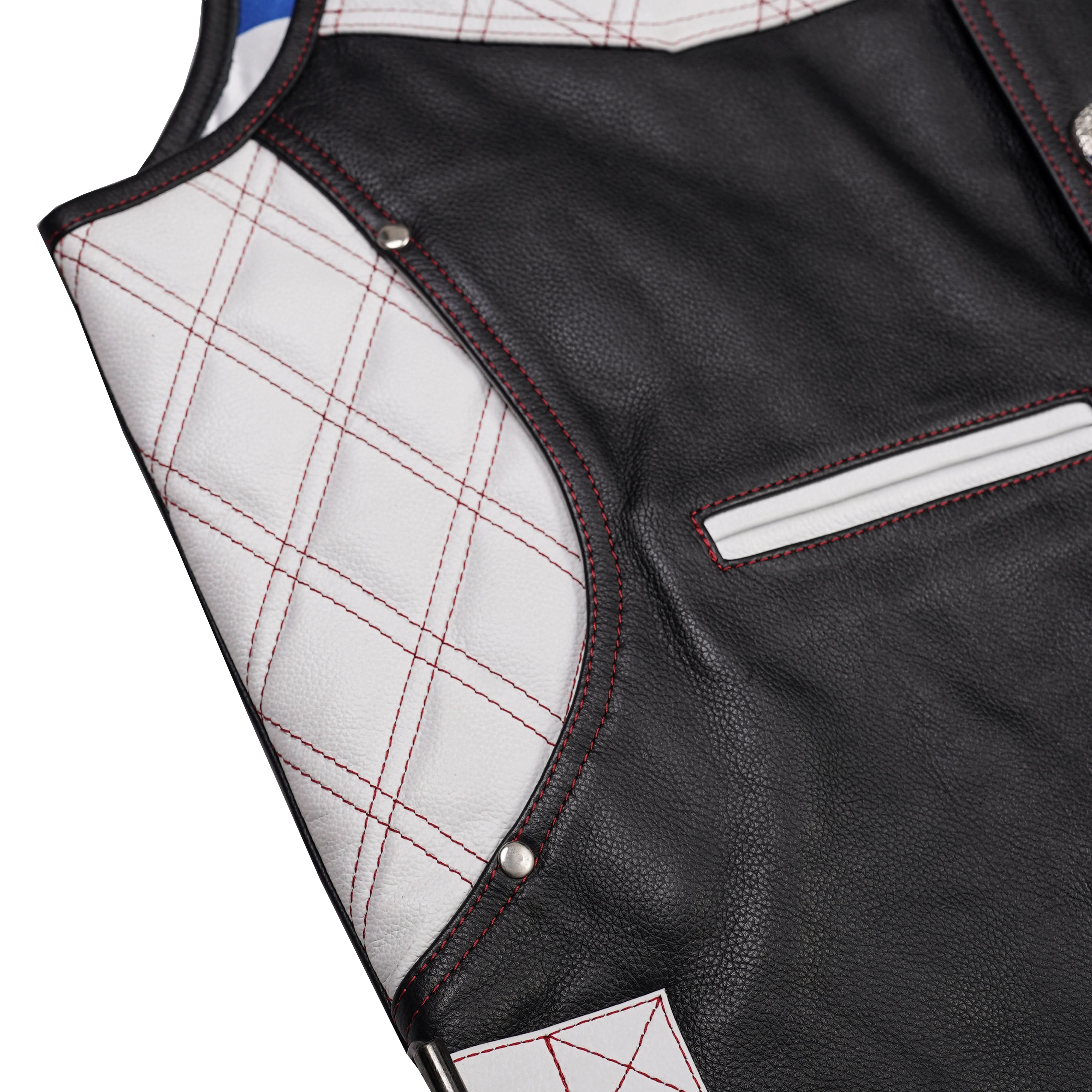 Star-Dusted Mens Leather Motorcycle Vest