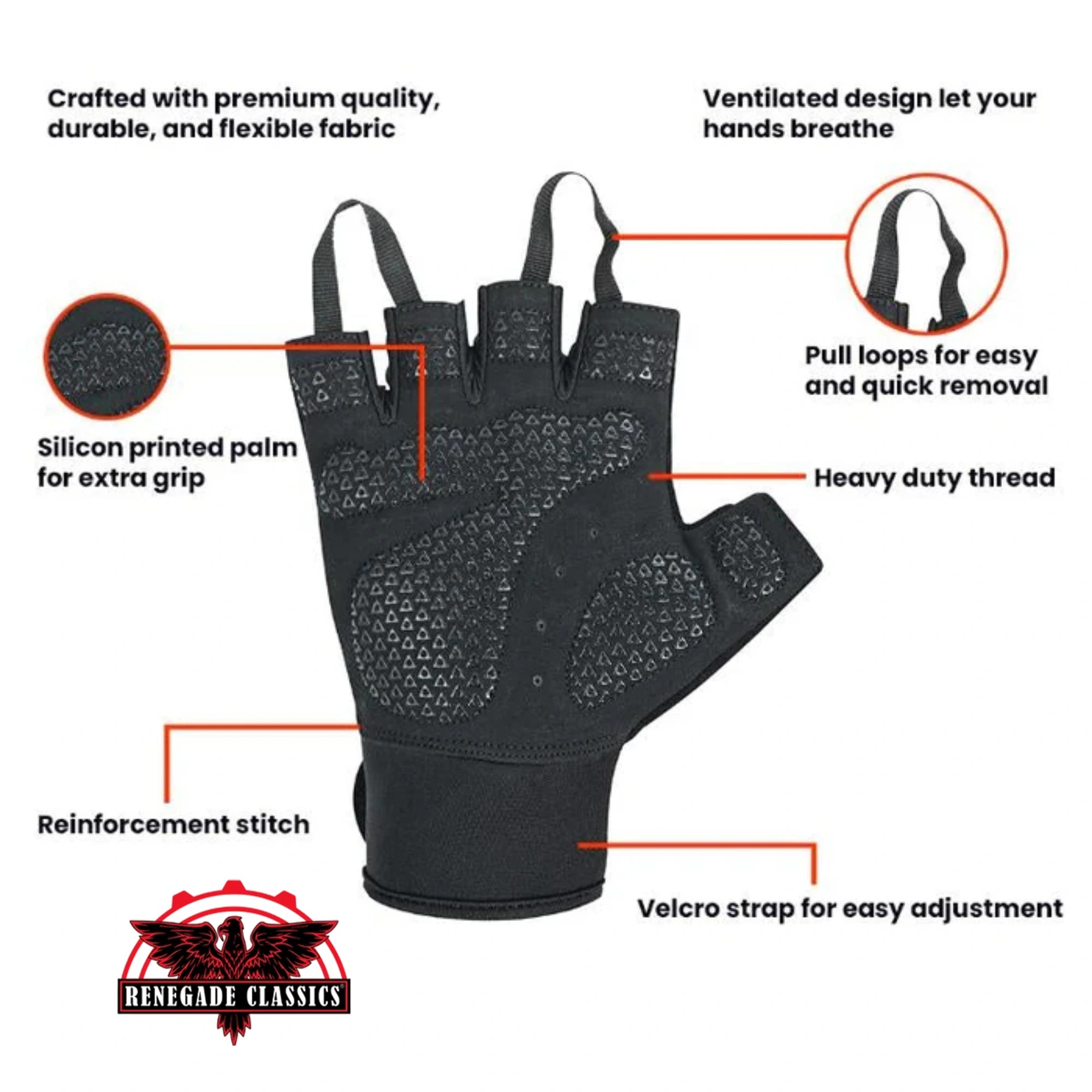 Perfect Form Black Pull Loops Weight Lifting Glove