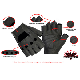 PerfoMax™  Men's  leather Fingerless gloves