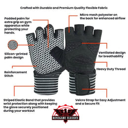 Power Palm Weightlifting and Gym Workout Glove Black