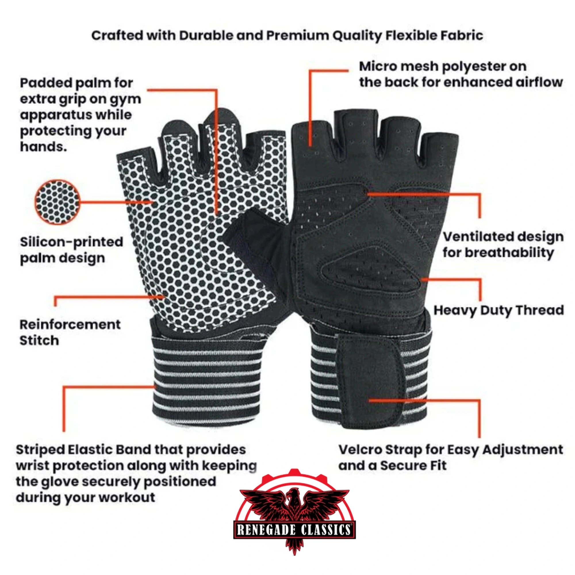 Power Palm Weightlifting and Gym Workout Glove Black