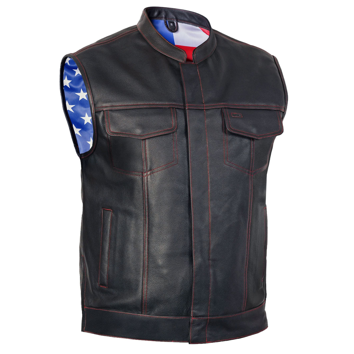 Pride Mens Leather Motorcycle Vest