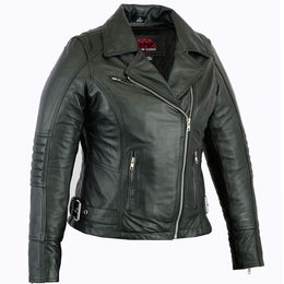 Pulse Glide™ Women's  Black Leather Motorcycle Jacket