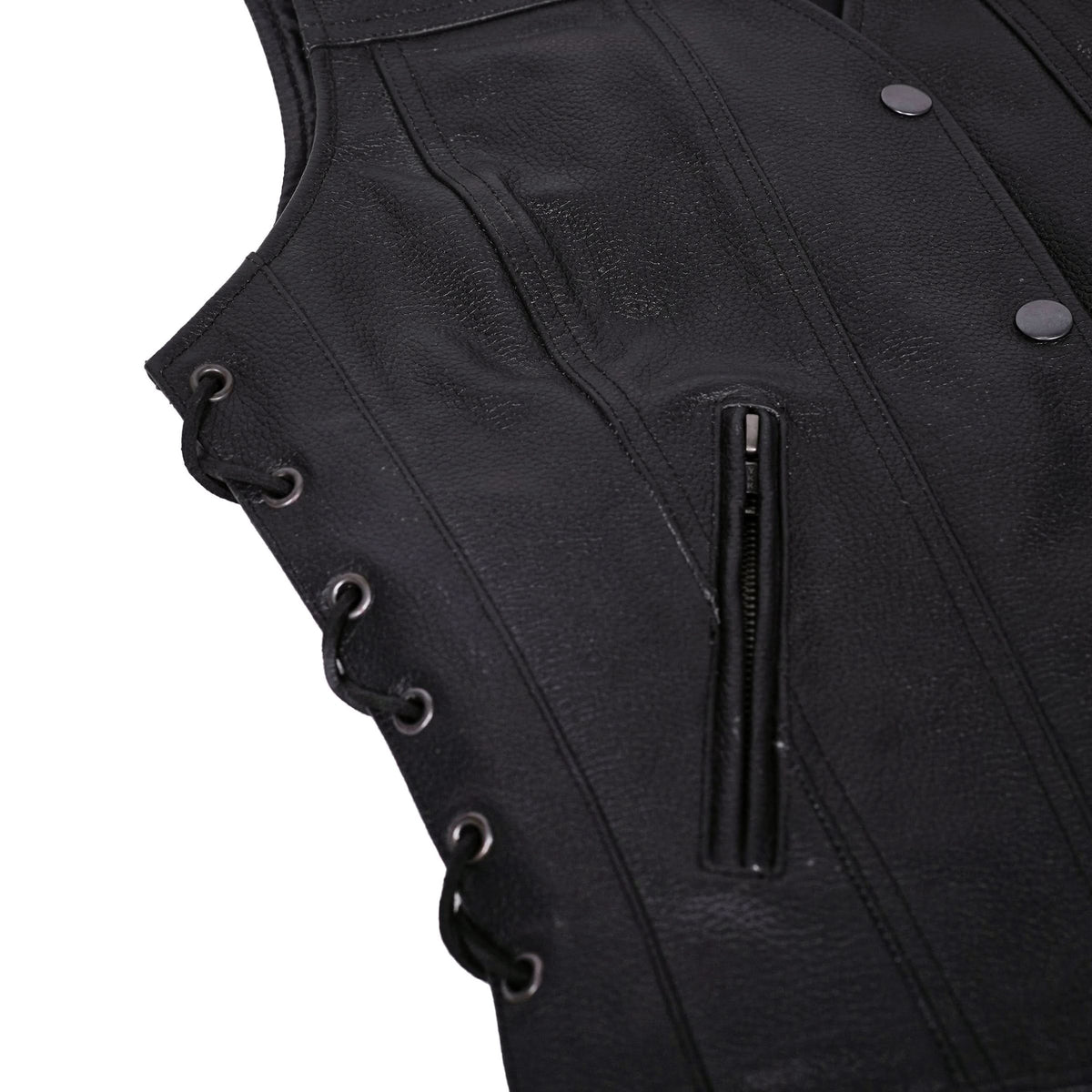 Quince Womens Leather Motorcycle Vest