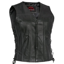 Quince Womens Leather Motorcycle Vest