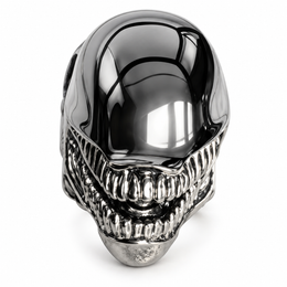 R151 Stainless Steel Alien Skull Biker Ring