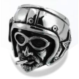 R162 Stainless Steel Ride Pilot Biker Ring Rings Renegade Classics