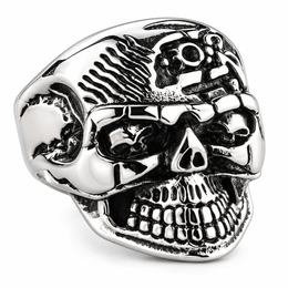 R173 Stainless Steel Super Face Biker Ring