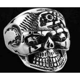 R173 Stainless Steel Super Face Biker Ring Rings Renegade Classics