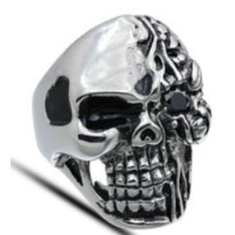 R176 Stainless Steel Half Face Biker Ring Rings Renegade Classics